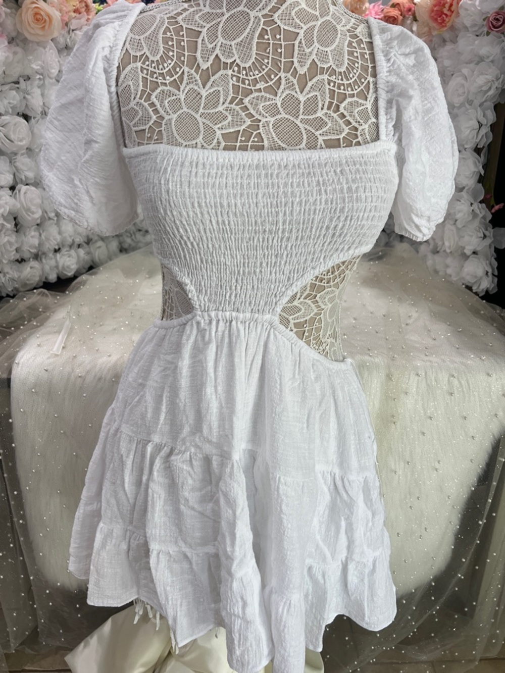 Olivaceous White Sundress 100 cotton - Picture 3 of 14